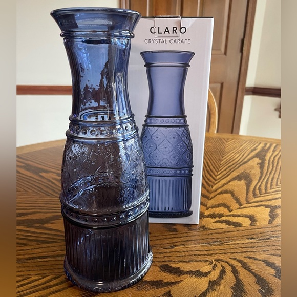 NWT Godinger Claro Blue Crystal Carafe - Picture 4 of 4